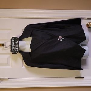 ZOZO Black Wrap Blouse with Rhinestones Large Long Sleeve